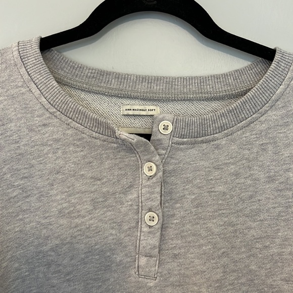 AE fleece clinched Henley sweatshirt - Picture 4 of 7